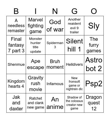 Joe bingo Card