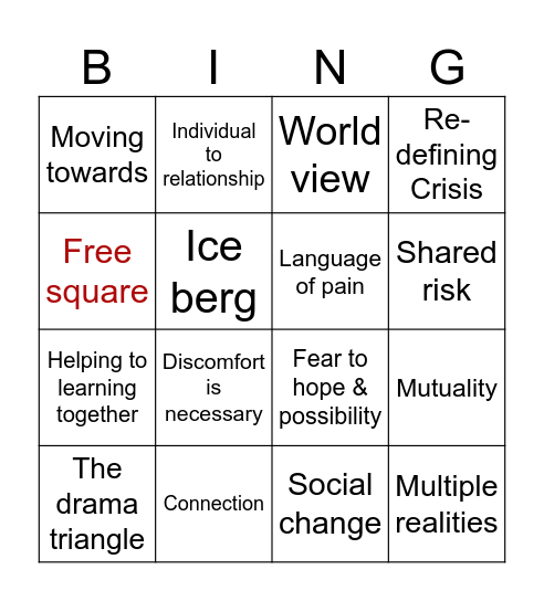 IPS Bingo Card