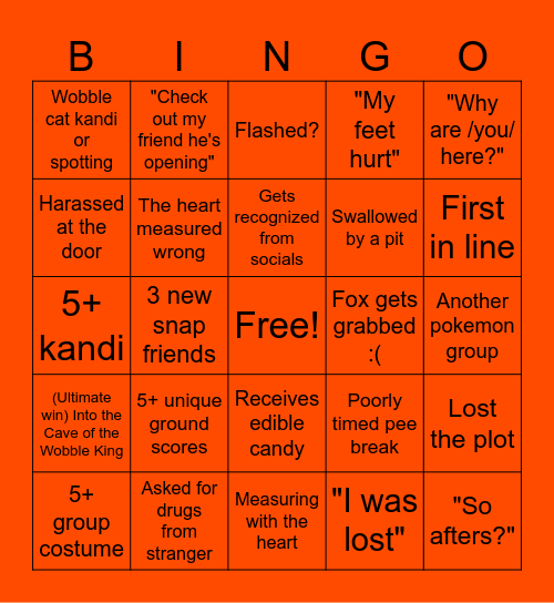 Wobbleween &#x27;25 Day 2 Bingo Card