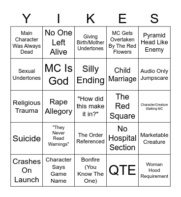 Silent Hill F Bingo Card
