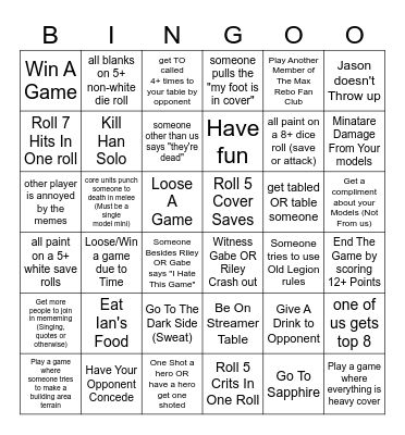 LVO 2025 October Bingo Card