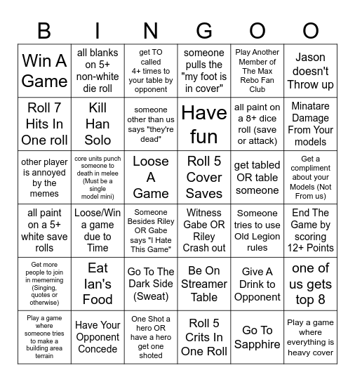 LVO 2025 October Bingo Card