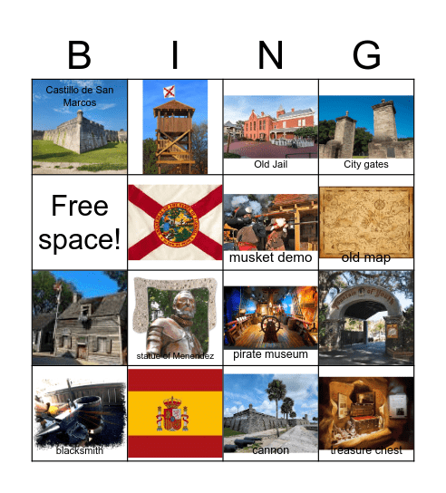 St. Augustine Scavenger Bingo Card