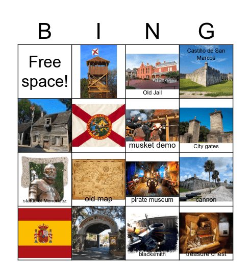 St. Augustine Scavenger Bingo Card
