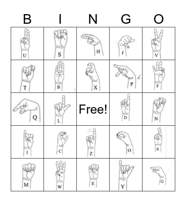 ASL ABC’s Bingo Card