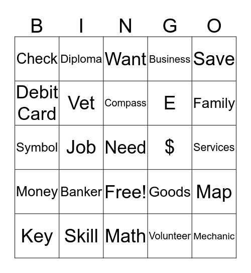 Junior Achievement Bingo Card