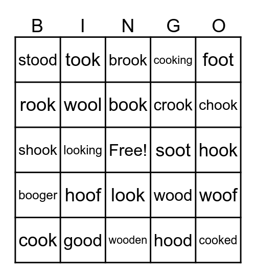 Diagraph oo Keyword book Bingo Card