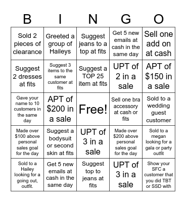 Envy & Grace BINGO Card