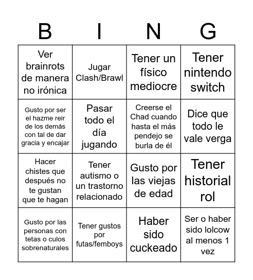 Bingo Bobeano (Por Cerebero) Bingo Card