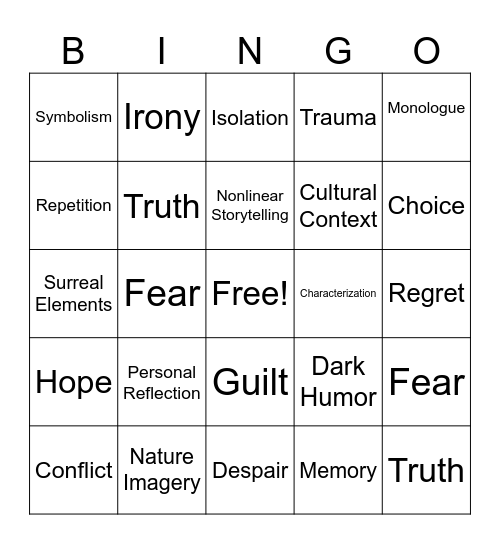 On the Rainy River Bingo Card