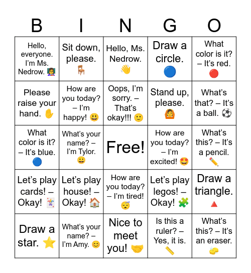 B1 U10 Review Bingo Card