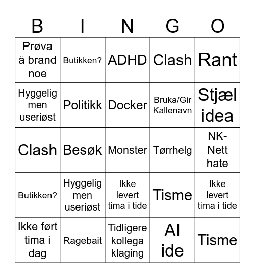 Patrick Bingoen v3 Bingo Card