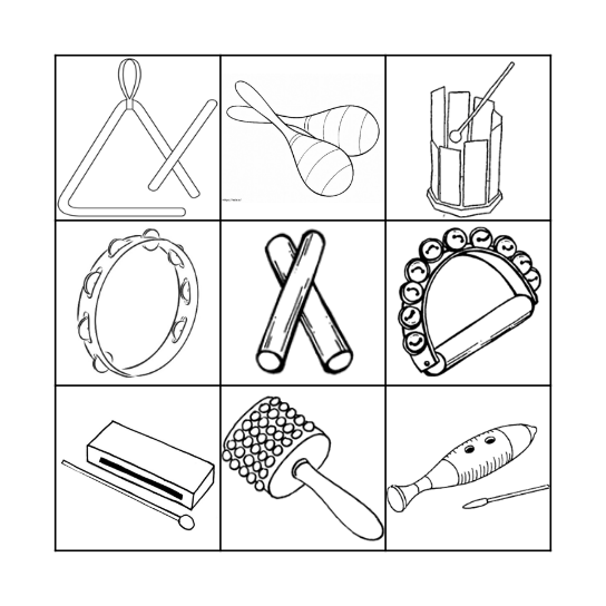 Percussioninstrumente Bingo Card