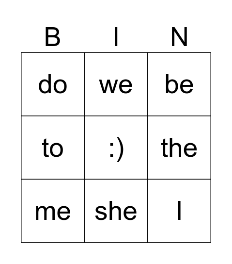 Blue Tricky Words Bingo Card