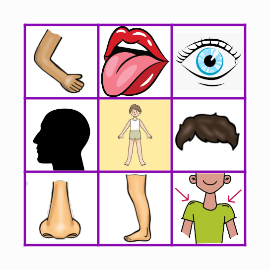 BODY PARTS :) Bingo Card