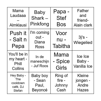 Muziekbingo Linda Bingo Card