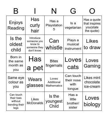 Interactive Human Bingo Card