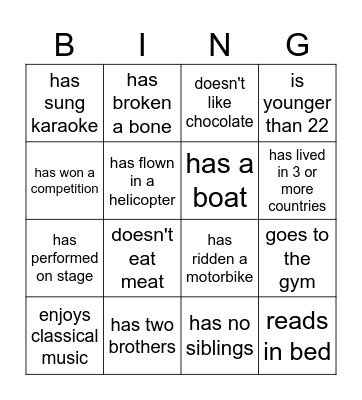 Find someone who... Bingo Card