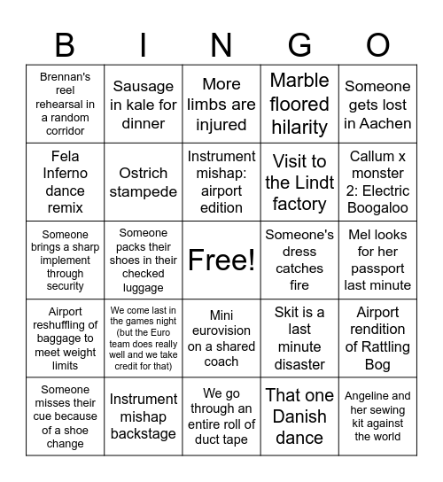 Olpe 2025 Bingo Card
