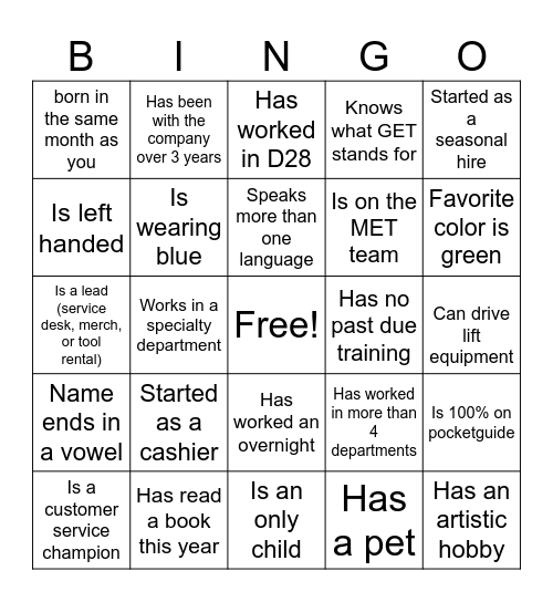 Rising star bingo Card