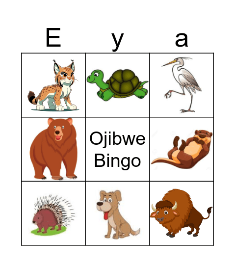 Ojibwe Bingo Card