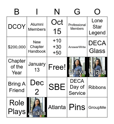 DECA FLC Bingo Card