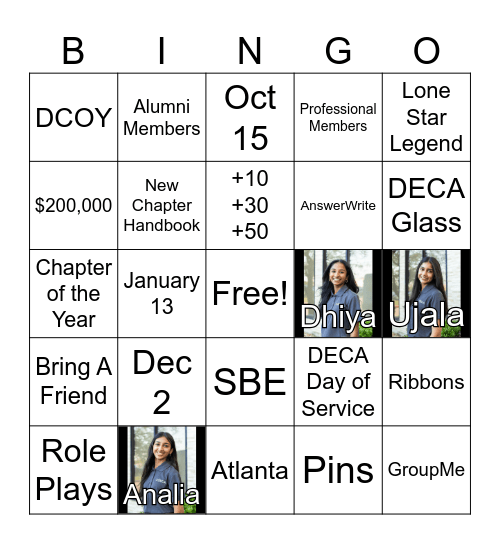 DECA FLC Bingo Card