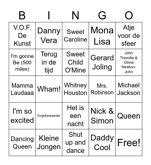 Muziek Bingo Burendag 2025 Bingo Card