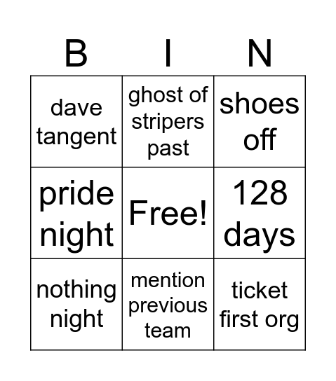 Marketing Bingo Card