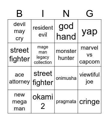 toyko game show capcom 9.24.25 Bingo Card