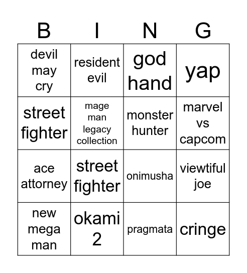 toyko game show capcom 9.24.25 Bingo Card