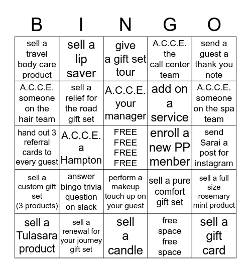 HOLIDAY BINGO Card