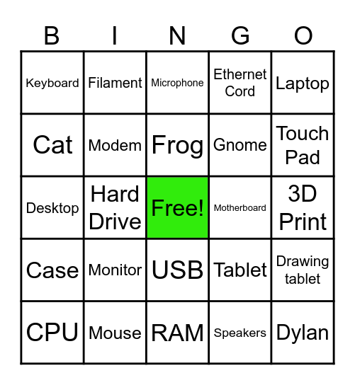 Computer Basics Bingo Card