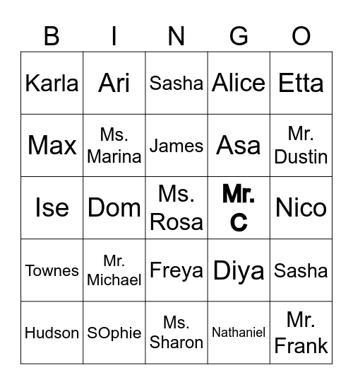 Alice's Bday Bingo Card