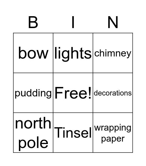 Christmas Avon  Bingo Card