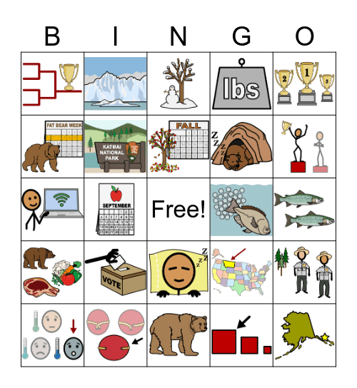 Fat Bear Week 2025 Bingo Card