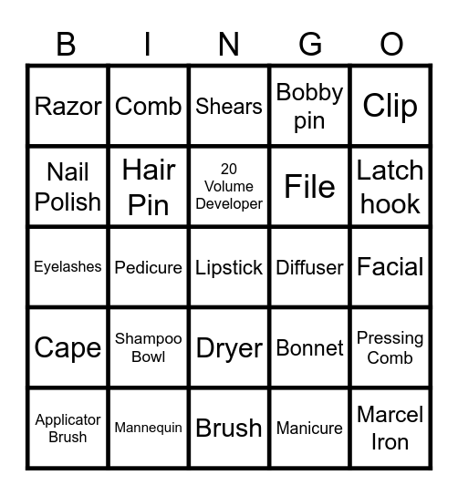 EMPIRE   COSMETOLOGY Bingo Card