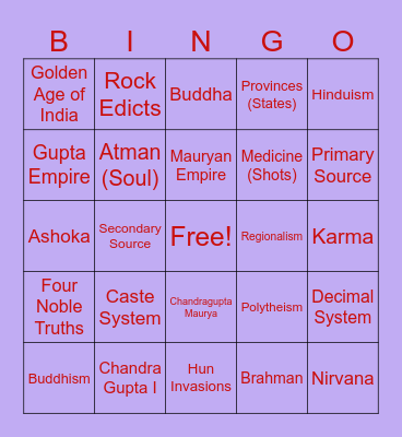 Review Bingo Card