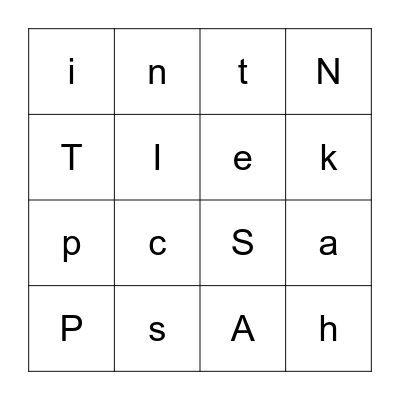 Beginning Sounds - 1st row Bingo Card
