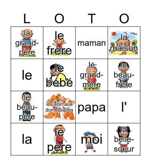 Poirier (la famille) Bingo Card