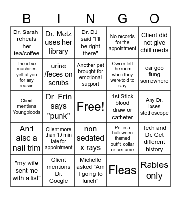 Staff Week Bingo- Tech's Bingo Card