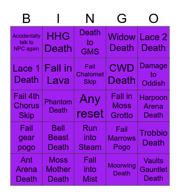 VysualsTV Silksong runs Bingo Card