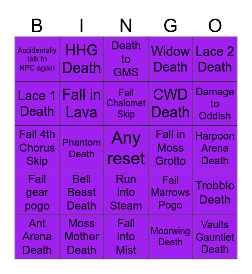 VysualsTV Silksong runs Bingo Card
