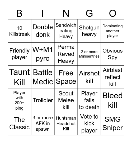 TF2 Bingo q Bingo Card