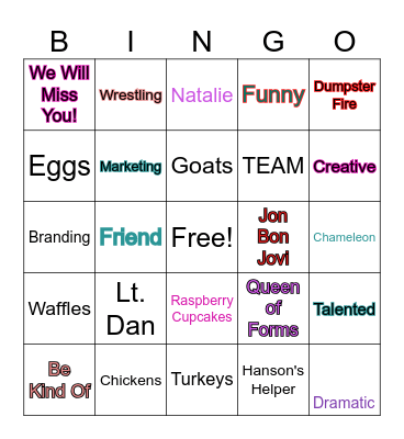 Rebecca Jackson Bingo Card