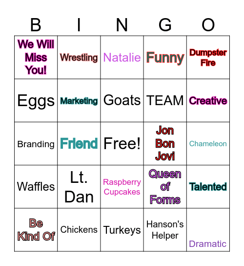 Rebecca Jackson Bingo Card