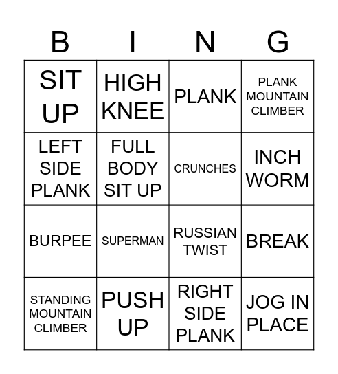 LAST STAND BINGO Card