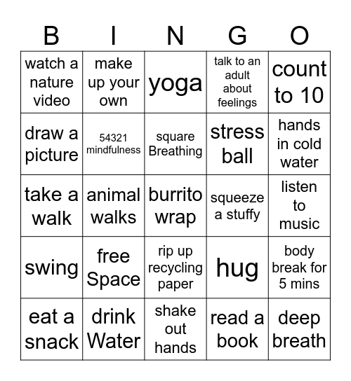 Break Bingo Card