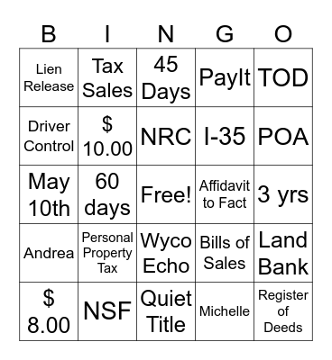 DMV/RE/PP/DEL Bingo Card