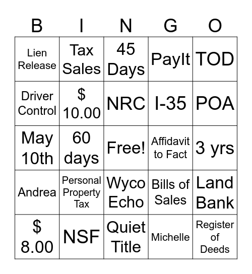 DMV/RE/PP/DEL Bingo Card